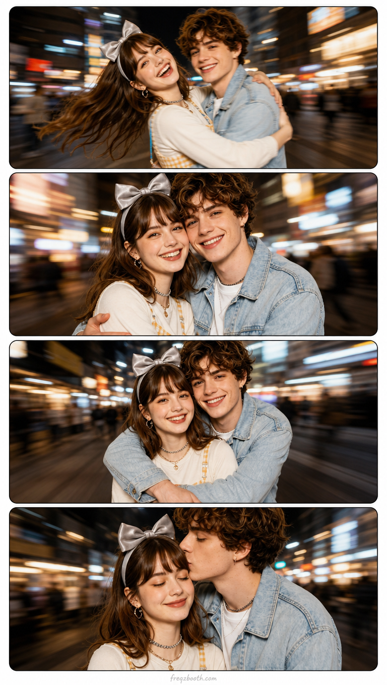 Freqz Booth AI photo booth multi-frame collage example