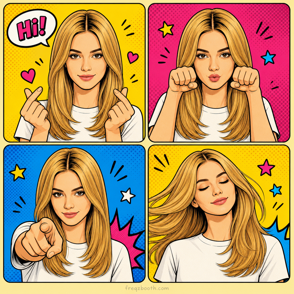 Freqz Booth AI photo booth multi-frame collage example
